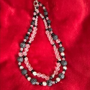 Elegant Black and Silver Beaded Necklace